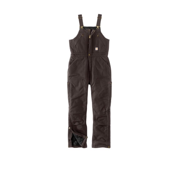 Carhartt Womens Small Loose Fit Washed Duck Insulated Biberal - Picture 2 of 9